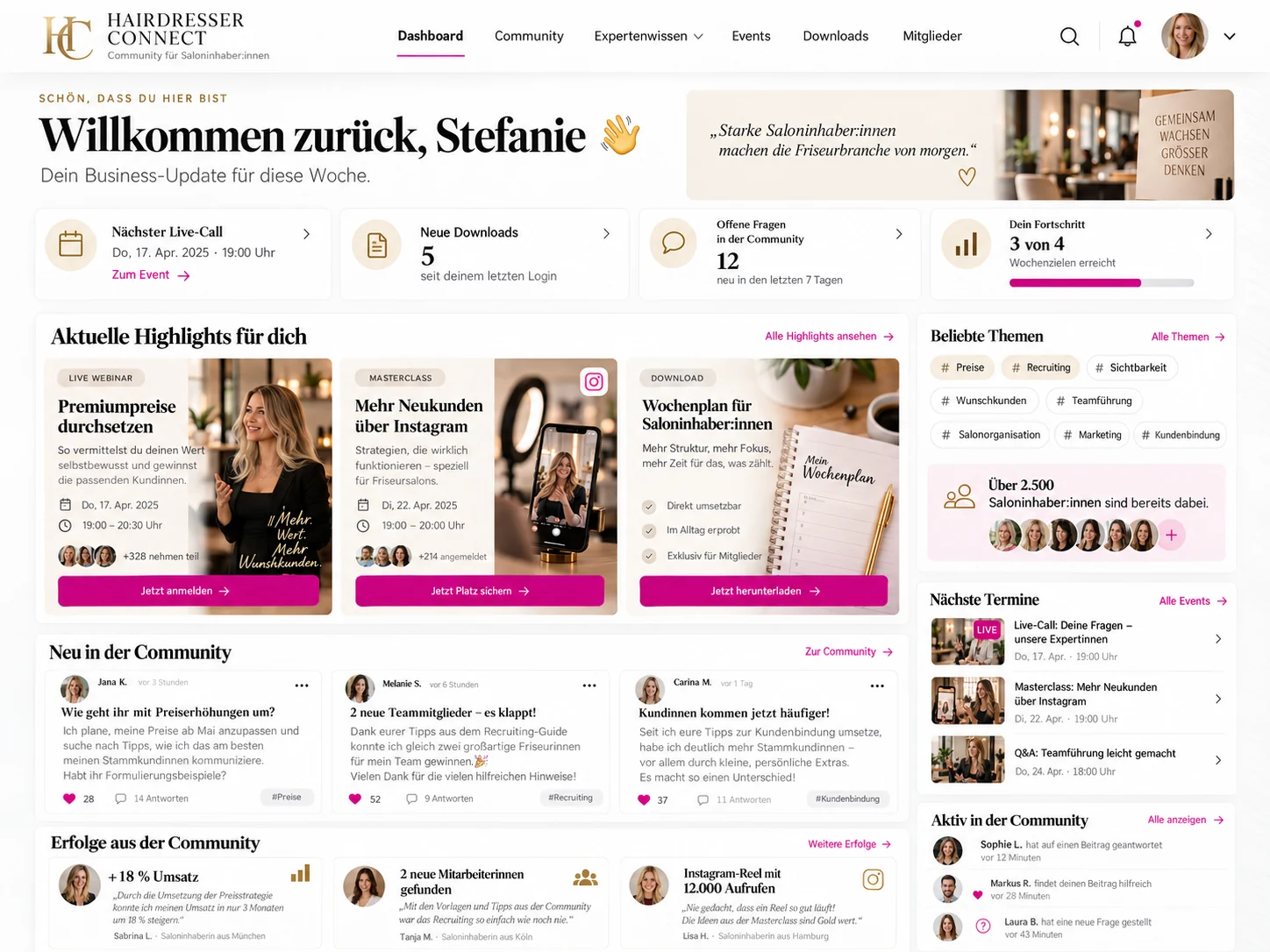 Hairdresser Connect Dashboard