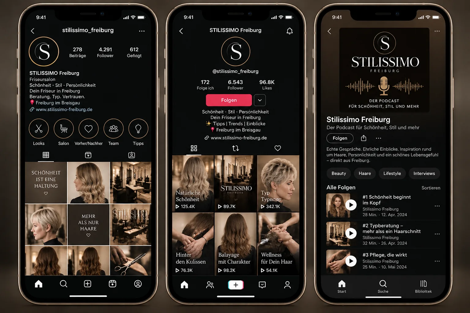 Stilissimo Freiburg Social Media auf Instagram, TikTok und Podcast