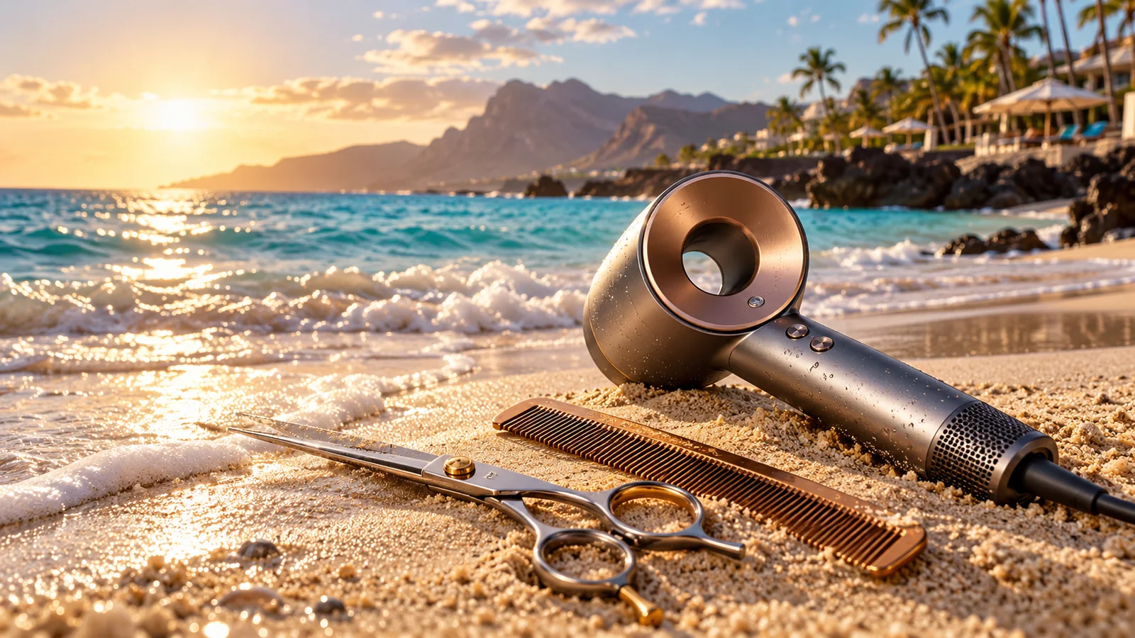 Friseurtools am Strand von Teneriffa